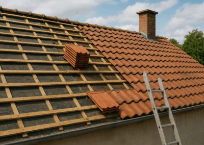 Lavori di rifacimento tetto in tegole con isolamento termico e ventilazione